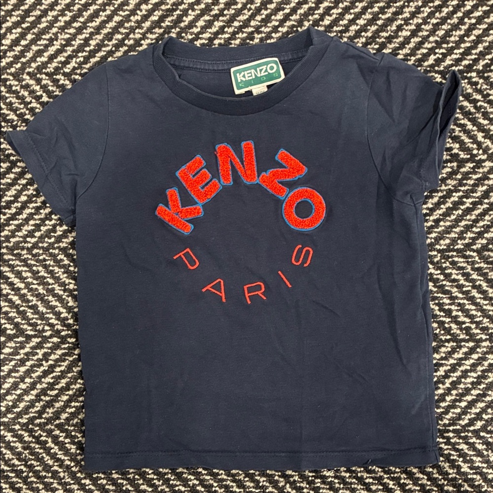 Kenzo Kids Dark Blue Tee with Red Logo